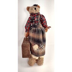 Teddy Tompkins Bear Passport Travelin Clara 1997 Enesco With Stand Travel